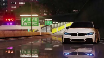 دانلود والپیپر متحرک بی‌ام‌و BMW M3 F80 زیر باران