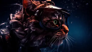 دانلود والپیپر متحرک گربه با عینک Cat in Glasses