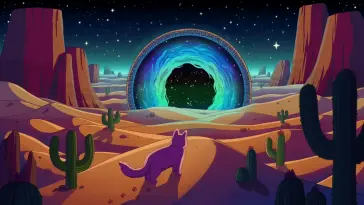 دانلود والپیپر متحرک گربه نزدیک پورتال Cat Near Portal