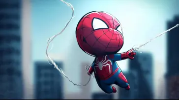 دانلود والپیپر متحرک اسپایدرمن Spider-Man سبک چیبی Chibi