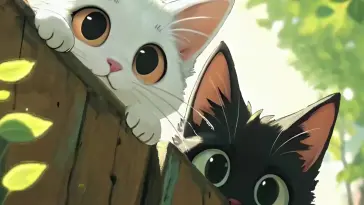 دانلود والپیپر متحرک گربه‌های کنجکاو Curious Cats