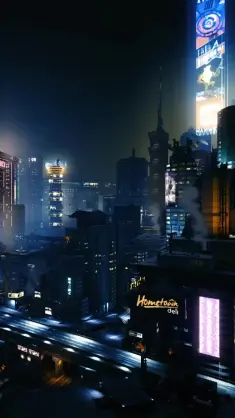 دانلود والپیپر متحرک سایبرپانک ۲۰۷۷ شب‌شهر Night City