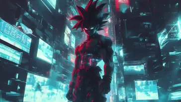 دانلود والپیپر متحرک سایبرپانک سون گوکو Dragon Ball Son Goku Cyberpunk