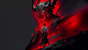 دانلود والپیپر متحرک هیولا در سایه‌های سرخ Demon in Crimson Shadows