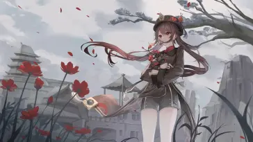دانلود والپیپر متحرک هوتائو Hu Tao اِتریال از Genshin Impact