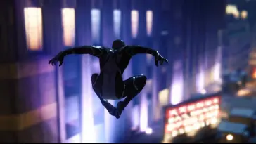 دانلود والپیپر متحرک کاوش در شب بنفش Spider-Man