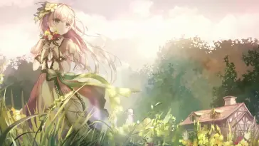 دانلود والپیپر متحرک دختر افسانه‌ای با گل‌ها Fantasy Girl Flowers