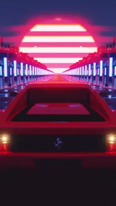 دانلود والپیپر متحرک ماشین فراری تستاروسا Ferrari Testarossa در خیابان
