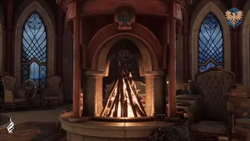 دانلود والپیپر متحرک شومینه خوابگاه ریونکلاو هاگوارتس لگاسی Hogwarts Legacy Ravenclaw Common Room
