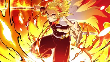 دانلود والپیپر متحرک رنگیوکو شمشیرزن آتشین دیمون اسلیر Rengoku Flame Hashira Demon Slayer