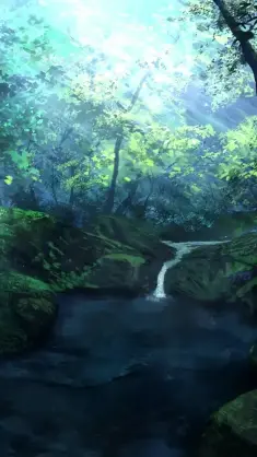 دانلود والپیپر متحرک منظره جنگل و رودخانه Forest River Landscape