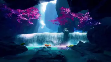 دانلود والپیپر متحرک روباه کنار آبشار Fox Near Waterfall