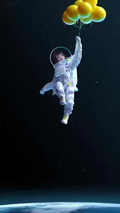 دانلود والپیپر متحرک دختر با بادکنک‌ها Girl With Balloons