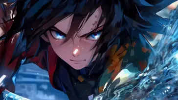 دانلود والپیپر متحرک گیو تومیوکا Giyu Tomioka هاشیرا آب از Demon Slayer