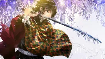 دانلود والپیپر متحرک گیو تومیوکا با کاتانا Giyu Tomioka (دمون اسلیر Demon Slayer)