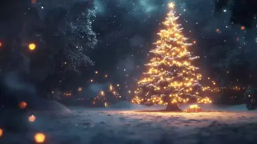 دانلود والپیپر متحرک درخت کریسمس درخشان جشن Glowing Christmas Tree
