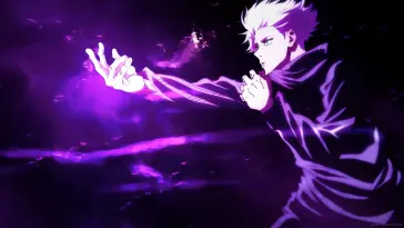 دانلود والپیپر متحرک انیمه گوجو ساتورو با ضربه‌های بنفش Jujutsu Kaisen Gojo Satoru