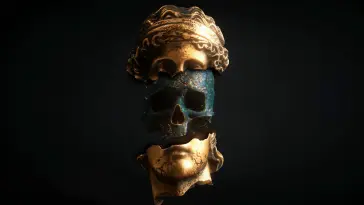 دانلود والپیپر متحرک ماسک گلیچ طلایی Golden Glitch Mask