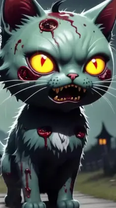 دانلود والپیپر متحرک گربه هالووین Halloween Cat