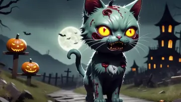 دانلود والپیپر متحرک گربه هالووین Halloween Cat
