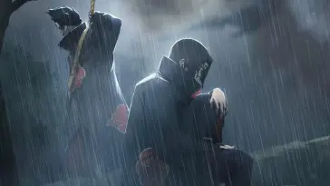 دانلود والپیپر متحرک ایتاچی و کیزامی در باران Itachi and Kisame Naruto
