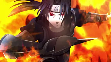 دانلود والپیپر متحرک ناروتو ایتاچی در آتش Naruto Itachi in Flames