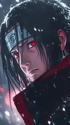 دانلود والپیپر متحرک ایتاچی در زمستان ناروتو Itachi Winter Naruto