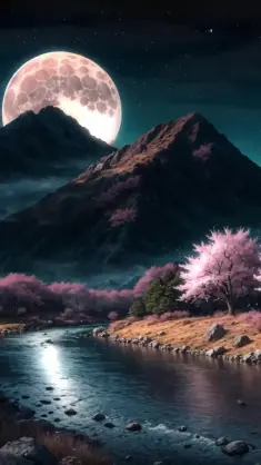 دانلود والپیپر متحرک دهکده شب ژاپنی Japanese Night Village