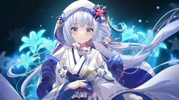 دانلود والپیپر متحرک کامیساتو آیکا Kamisato Ayaka از Genshin Impact