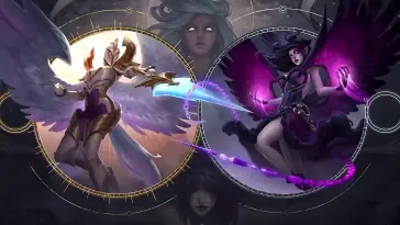 دانلود والپیپر متحرک کایل و مورگانا League of Legends Kayle Morgana