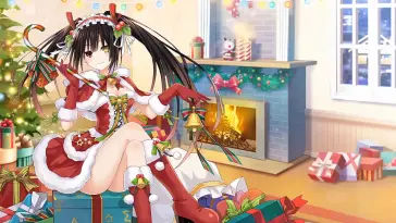 دانلود والپیپر متحرک کورومی توکیساکی Kurumi Tokisaki از تاریخ شمشیرزنی Date A Live - کریسمس