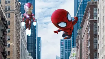دانلود والپیپر متحرک مرد عنکبوتی Spider-Man کوچک و مرد آهنی Iron Man
