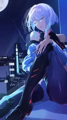 دانلود والپیپر متحرک لوسی Lucy از سریال سایبرپانک اجرانرز Cyberpunk: Edgerunners