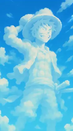 دانلود والپیپر متحرک لافی Luffy در ابرها از وان پیس One Piece