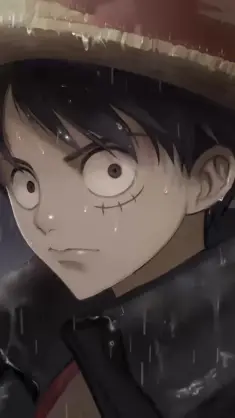 دانلود والپیپر متحرک لافی در باران از One Piece