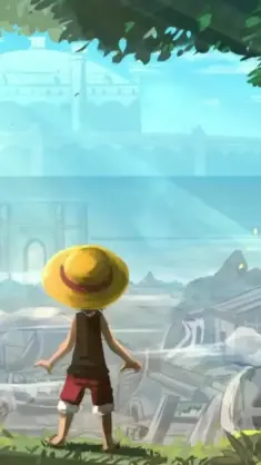 دانلود والپیپر متحرک لوفی کید Luffy Kid در ترمینال خاکستری Gray Terminal از وان‌پیس One Piece