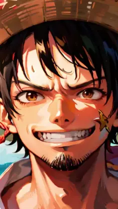 دانلود والپیپر متحرک لوفی درحال لبخند وان‌پیس Luffy Smiling One Piece