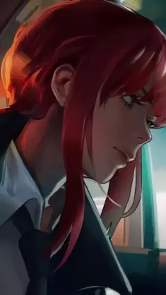 دانلود والپیپر متحرک ماکیما در ماشین از Chainsaw Man