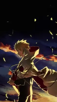 دانلود والپیپر متحرک انیمه میناتو نامیکازه با شنل Naruto