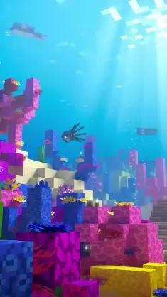 دانلود والپیپر متحرک آکواریوم ماین‌کرافت Minecraft Aquarium