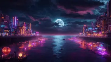 دانلود والپیپر متحرک ماه در شب