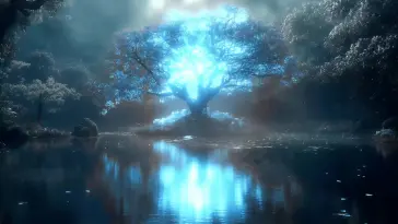 دانلود والپیپر متحرک منظره درخت مهتاب Moonlight Tree