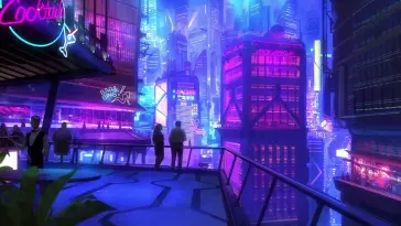 دانلود والپیپر متحرک شهر نئون Neon City Charms
