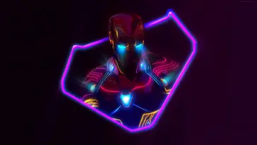 دانلود والپیپر متحرک مرد آهنی طراحی نئون Iron Man Neon