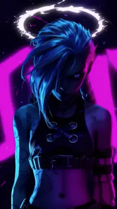 دانلود والپیپر متحرک جینکس نئونی آرکین Neon Jinx Arcane