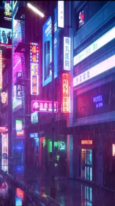 دانلود والپیپر متحرک شهر با نورهای نئون Neon City