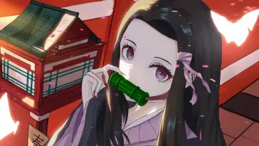 دانلود والپیپر متحرک نزوکو کامادو خیره‌نگاه Demon Slayer Nezuko Kamado