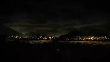 دانلود والپیپر متحرک شهر شب در پای کوه Night City at Mountain Foot