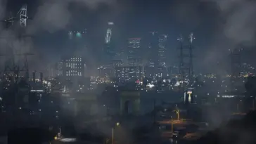 دانلود والپیپر متحرک شهر شب در جی‌تی‌اِی ۵ Night City in GTA 5