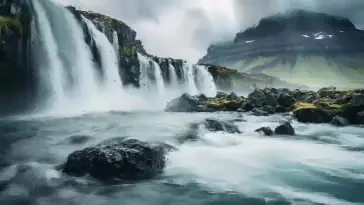 دانلود والپیپر متحرک منظره آبشار نوردیک Nordic Waterfall